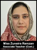 Miss Zunaira Ramzan  Associate Teacher (Cont.)