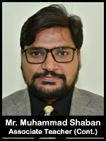 Mr. M. Shaban  Associate Teacher (Cont.)