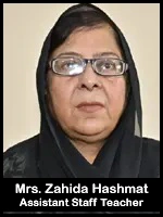 Mrs. Zahida Hashmat  Asstt Staff Teacher